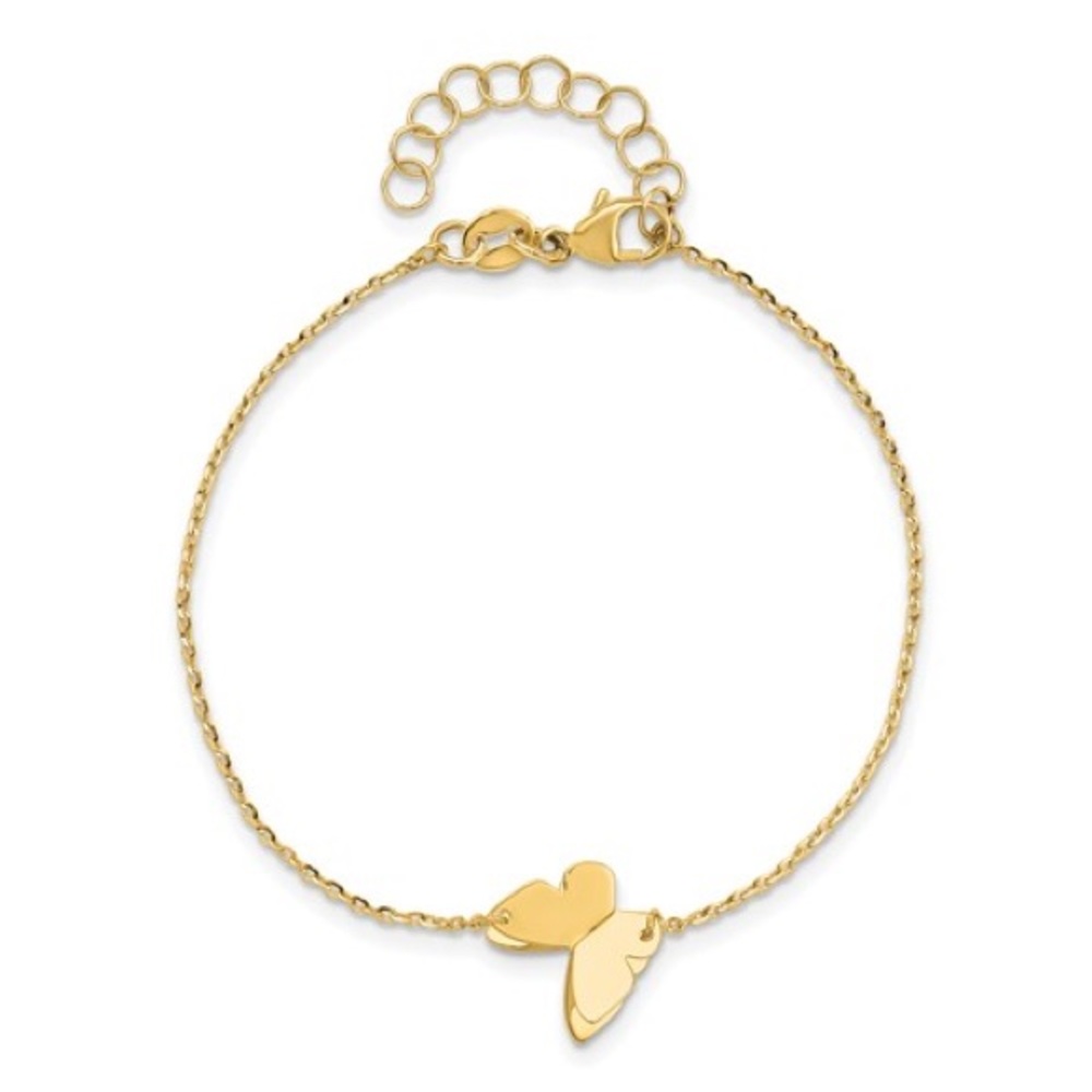 14 karat yellow gold adjustable butterfly bracelet.